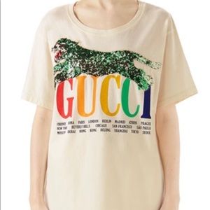 Gucci Cities Crewneck Short-Sleeve Cotton T-shirt